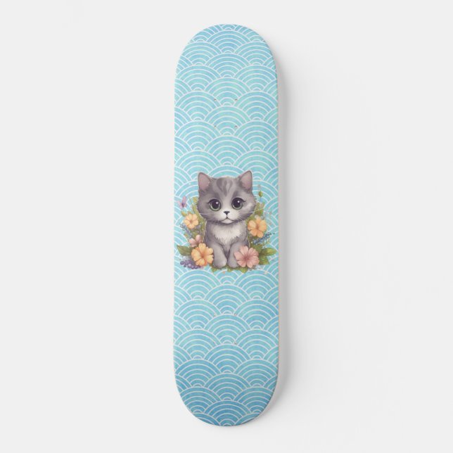 Skate Kitten Kawaii, Cinza bonita (Frente)