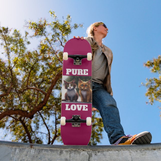 SKATE KITTENS DE GATO ART PURE LOVE SKATEBOARDS (Ao ar livre 1)