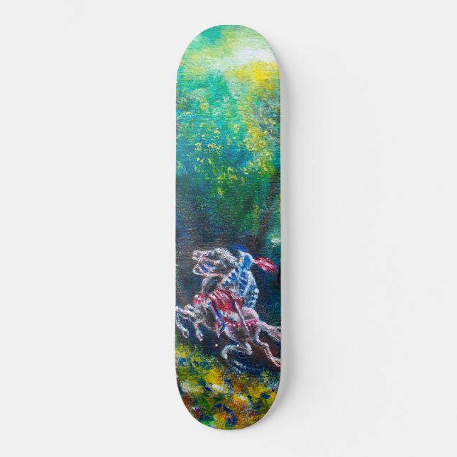SKATE KNIGHT LANCELOT, HORSE ANDANDO NA FLORESTA VERDE (Frente)