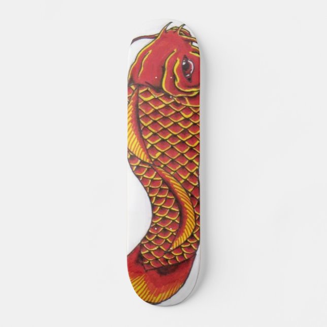 Skate Koi vermelho e Dourado (Frente)