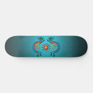 Skate Kokopelli com Sun Teal Ombre