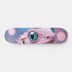 Skate Lagarto Rosa Bonito com Olhos Azuis Grandes