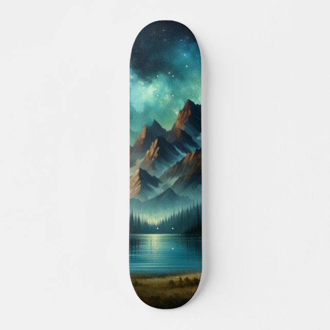 Skate Lago de montanha/cabine sob as estrelas (Frente)