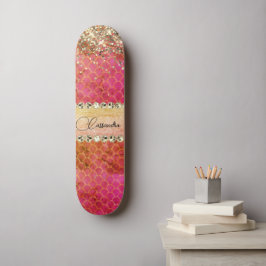 Skate Laranja Cor-de-rosa-quente - Bling Diamond