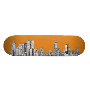 Skate Laranja da skyline de New York