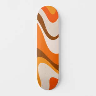 Skate Laranja Ondulado Contemporâneo Abstrato Legal e Mo