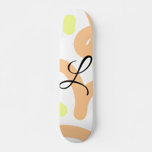 Skate Laranja simples amarelo aquarela adicione seu mono