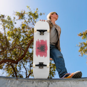 Skate Lave de pincel de bandeira da Albânia, bandeira na