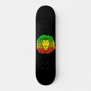 Skate Leão de rasto vermelho-amarelo, desenho da Jamaica