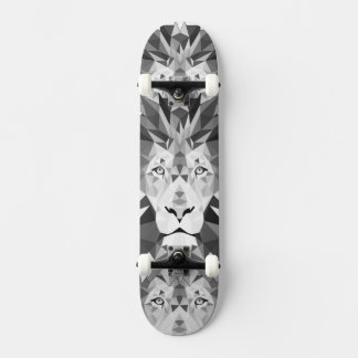 Skate Leão Geométrico Preto e Branco