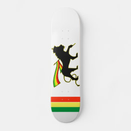 Skate Leão rasta vermelho, Dourado e verde