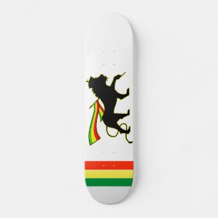 Skate Leão rasta vermelho, Dourado e verde