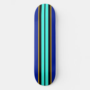 Skate Legal Black Bright Aqua Royal Blue Racing Stripes