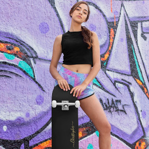 Skate Legal, preto Dourado e plano, gravado com um monog