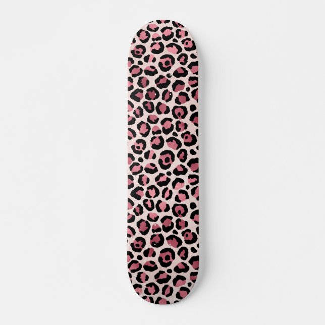 Skate Leopard Animal Print rosa e Dourada, Presente Leop (Frente)