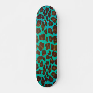 Skate Leopard Brown e Teal Impressão