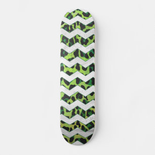 Skate Leopard Chevron Black and Green Impressão