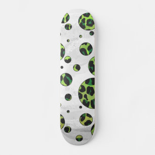 Skate Leopardo Bolinhas preto e verde