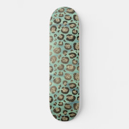 Skate Leopardo brilhante impresso em verde brilhante