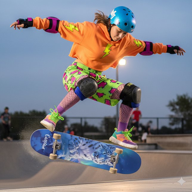 Skate Leopardo-da-neve atordoante em Mountain Rock (Snow Leopard on Snowy Mountain Outcropping Skateboard Cover Photo)