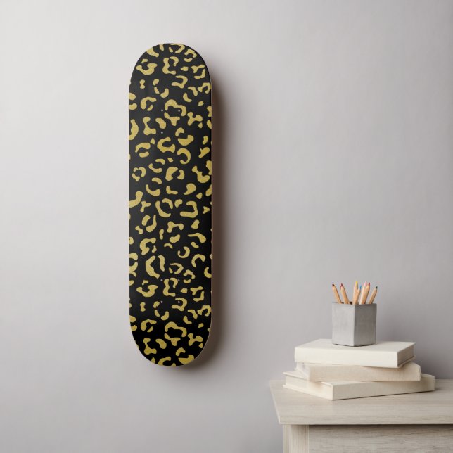 Skate Leopardo Dourado, Brilhante Dourada, Padrão-Leopar (Arte de parede)