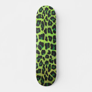 Skate Leopardo Negro e Impressão Verde