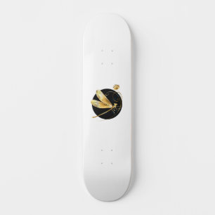 Skate libélula ouro em círculo preto