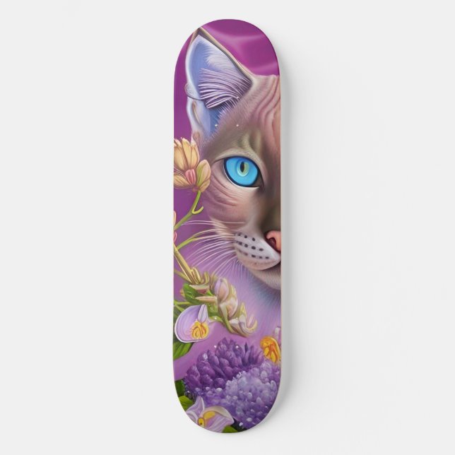 Skate Lilac Lynx aponta o gato siamês em roxo (Frente)