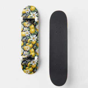 Skate Limões Amarelos Frescos Com Abelhas Ocupadas & Flo