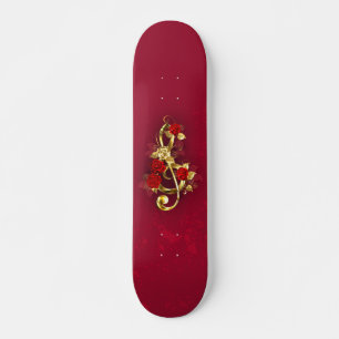 Skate Limpeza de ouro com Flores Rosa