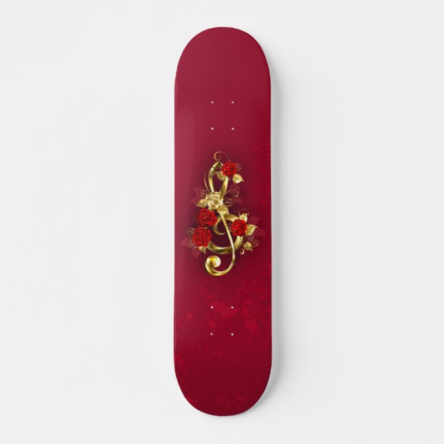 Skate Limpeza de ouro com Flores Rosa (Frente)