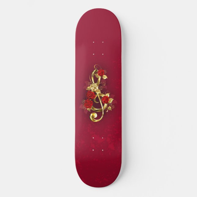 Skate Limpeza de ouro com Flores Rosa (Frente)