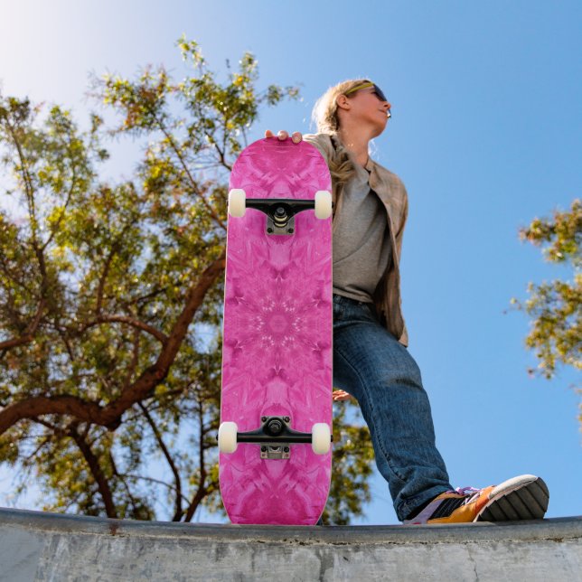 Skate Linda menina rosa rendas caleidoscópicas Padrão (Ao ar livre 1)