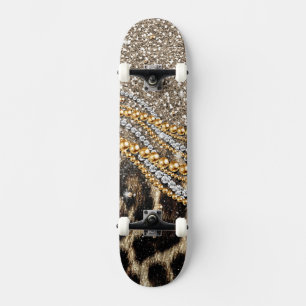 Skate Linda Trendência Leopard Faux Impressão Animal