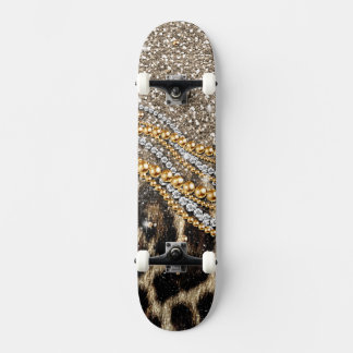 Skate Linda Trendência Leopard Faux Impressão Animal