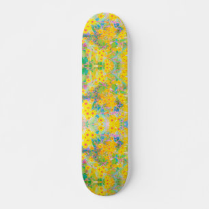 Skate Lindas Flores Amarelas e Vermelhas com Turquesa