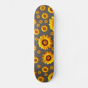 Skate Lindas flores amarelas nas cinzas 