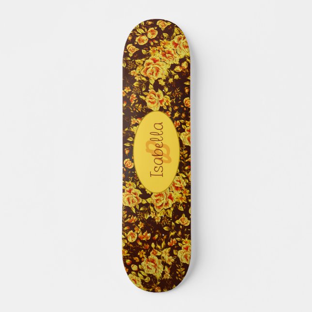 Skate Lindas flores amarelas vintonizadas Monograma (Frente)