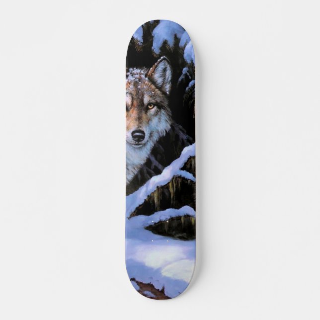 Skate Lindas pinturas de dois lobos (Frente)