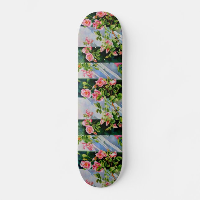 Skate Lindas rosas cor-de-rosa, rosas vermelhas, floral  (Frente)