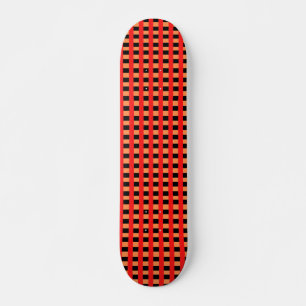 Skate Lindo Gingham Laranja, Vermelho e Preto Design de