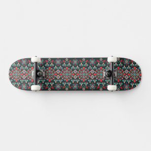 Skate Lindo Padrão de Bordado de Cruz Floral