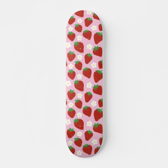 Skate Lindo padrão de morango de verão (Frente)