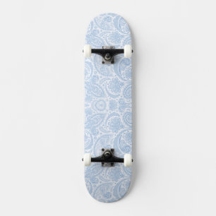 Skate Lindo padrão de paisley azul branco