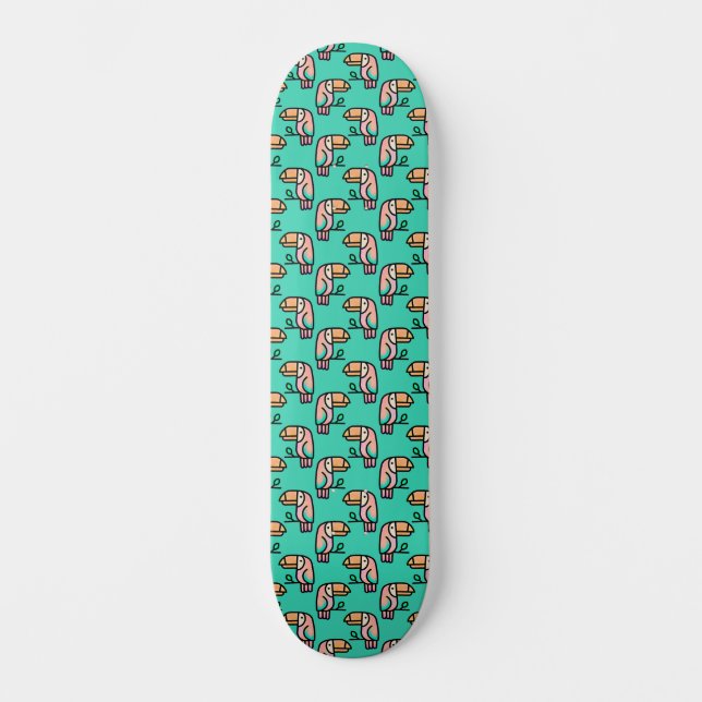 Skate lindo presente de tucano tropical para crianças  (Frente)