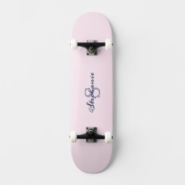 Skate Lindo Rosa Pastel Elegante Simples Fofo Monogramad