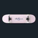 Skate Lindo Rosa Pastel Elegante Simples Fofo Monogramad<br><div class="desc">Eleve suas rides de skateboard com perfeição rosa personalizada. Este deck bonito é um rosa pastel suave,  um cenário elegante para uma monograma formada pela sua inicial e nome. Com elegância refrescante,  este skateboard faz um presente personalizado fofo e um acessório divertido para complementar seu estilo.</div>