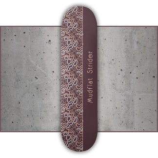 Skate Linha Orgânica Abstrata Marrom Planície de Lama Ca