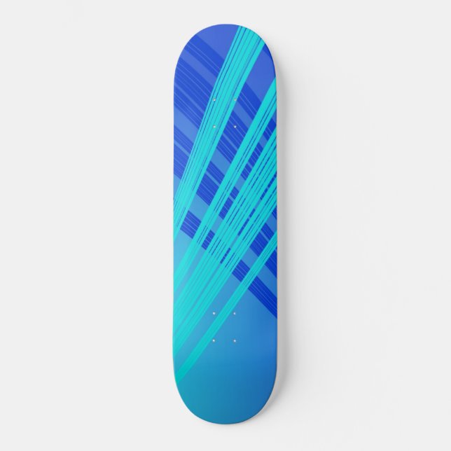 Skate Linhas Abstrato Azul e Teal (Frente)