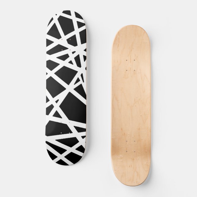 Skate Linhas Brancas e Formas Pretas Irregulares Abstrat (Frente)